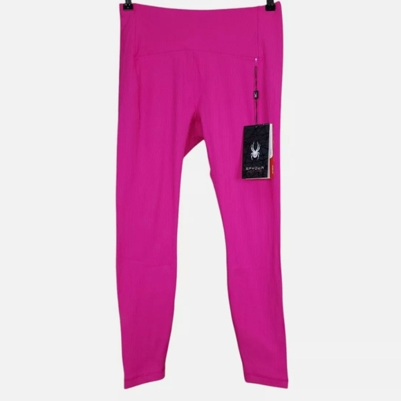 Spyder Active Pink Chafe Resistant Zip Pocket Leggings Size Small NWT - Picture 7 of 14